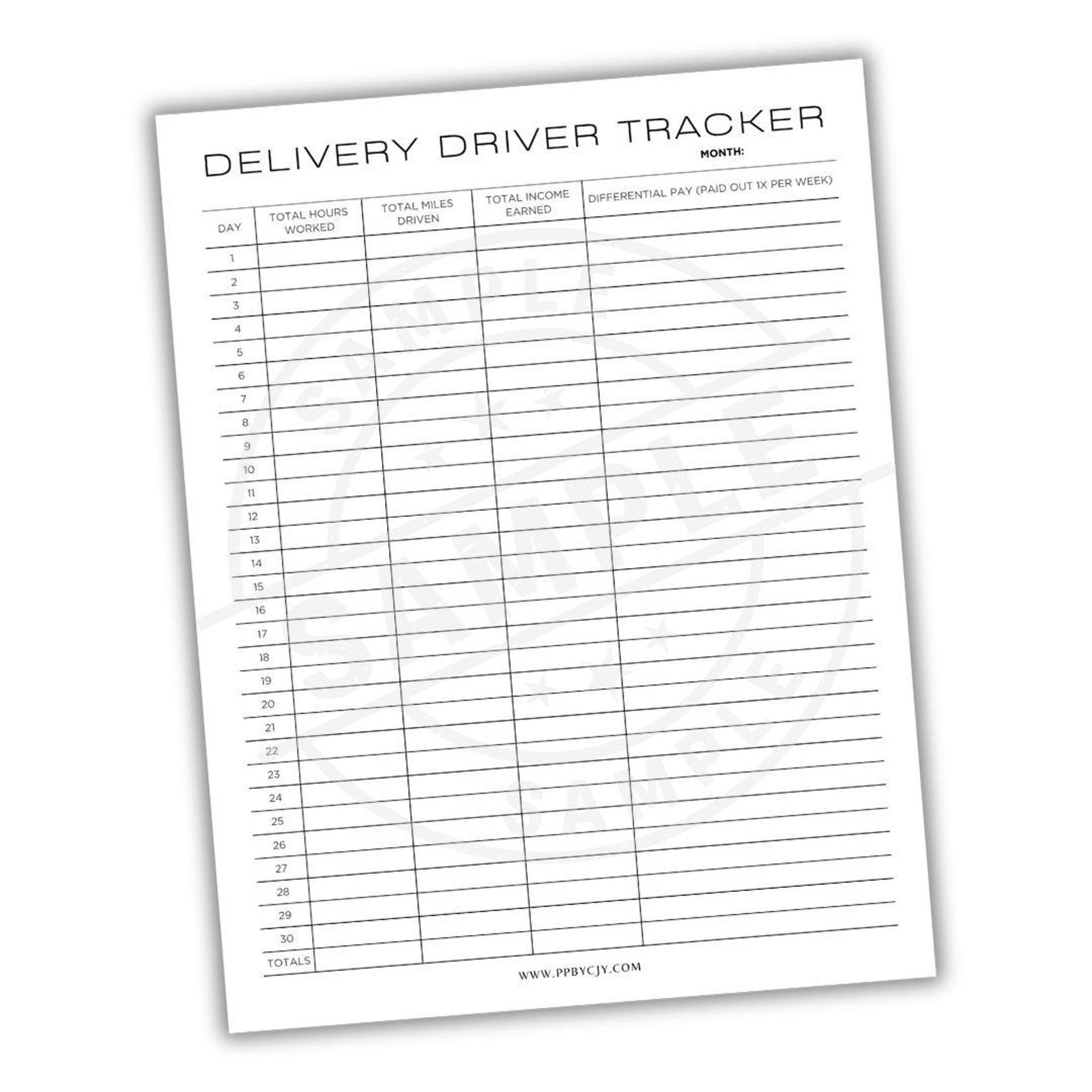 Delivery Driver Tracker Printable PDF Log Packages Addresses Delivery Driver Tracker Printable PDF Log Packages Addresses