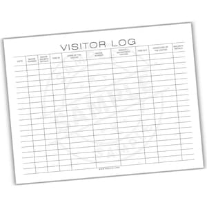 Visitor Log Printable | Business Office Guest Sign-In Sheet | Event Reception Visitor Tracker | Security Log PDF Template | Digital Download