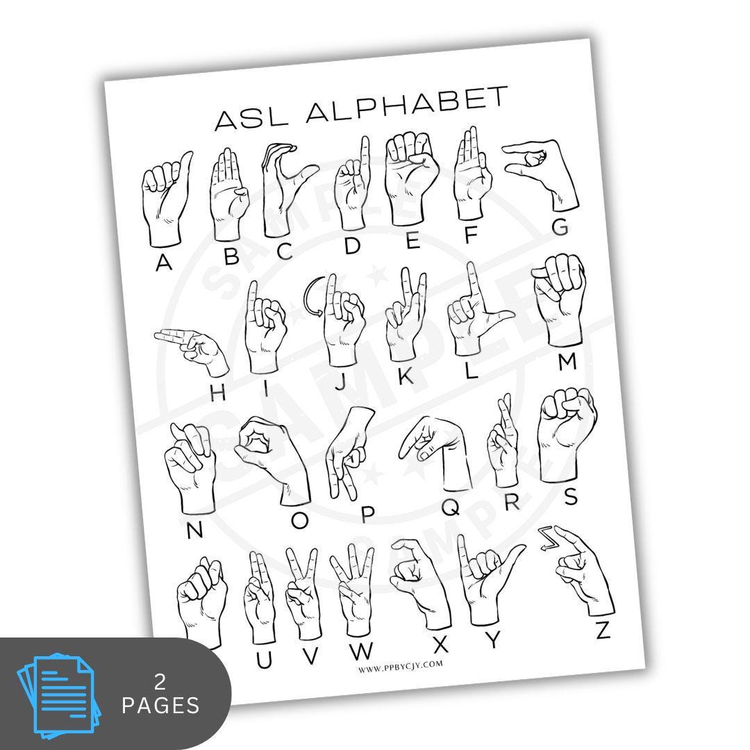 ASL Alphabet Sheet | American Sign Language Chart | ASL Hand Signs A-Z ...