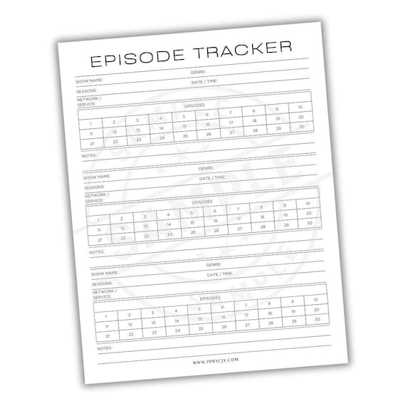 TV Binge Watching Show Tracker | Television Series Watchlist | TV Show Marathon Checklist | Episode Viewing List | Livestream TV Watch List
