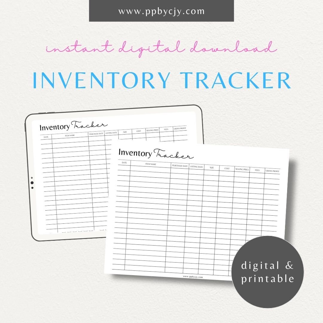 Product Inventory Tracker Stock Control Management Log Business Product ...