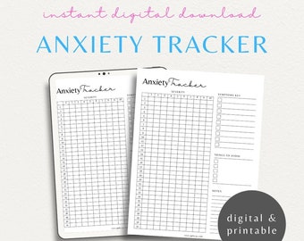 Anxiety Tracker | Daily Anxiety Printable Template | Mental Health Care Log | Anxiety Journal | Track Daily Anxiety Log