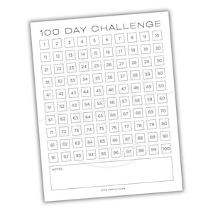 100 Day Challenge Printable PDF | Goal Tracker and Habit Builder | Personal Growth & Skill Development Planner | Daily Progress Tracker