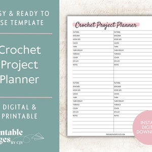 Crochet Planner, Printable Crochet Journal, Crochet Project Planner, Craft  Planner, Crochet Guide, Crochet Notebook PDF, Crochet Template 