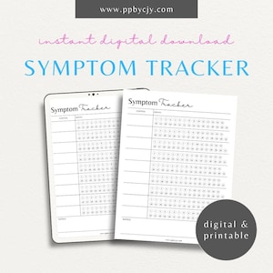 Health Symptom Tracker | Medical Symptom Monitoring Planner | Printable Chronic Illness Symptom Organizer | Daily Symptom Frequency Journal