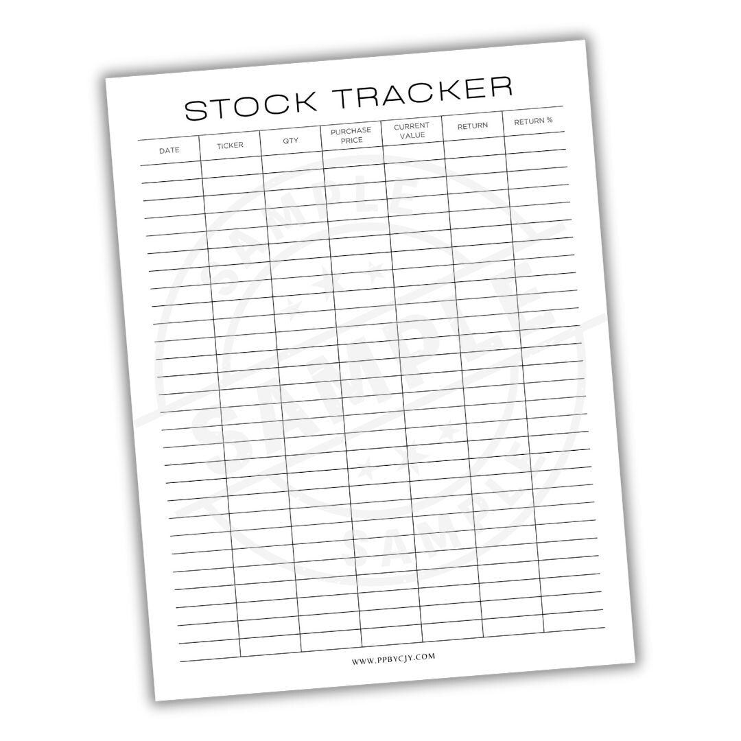 Stock Tracker Worksheet.pdf Stock Tracker Printable PDF | Investment Log for Stocks, Portfolio ...
