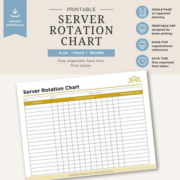 Server Rotation Chart - Etsy