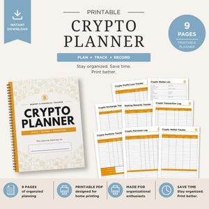 Printable Krypto-Tracker | 9-seitiges Wallet (Digitaler Download)