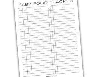Baby Food Tracker Printable Template | Digital Download | Baby Feeding Log | Meal Planner for Infants | Nutrition Tracker | Instant Download