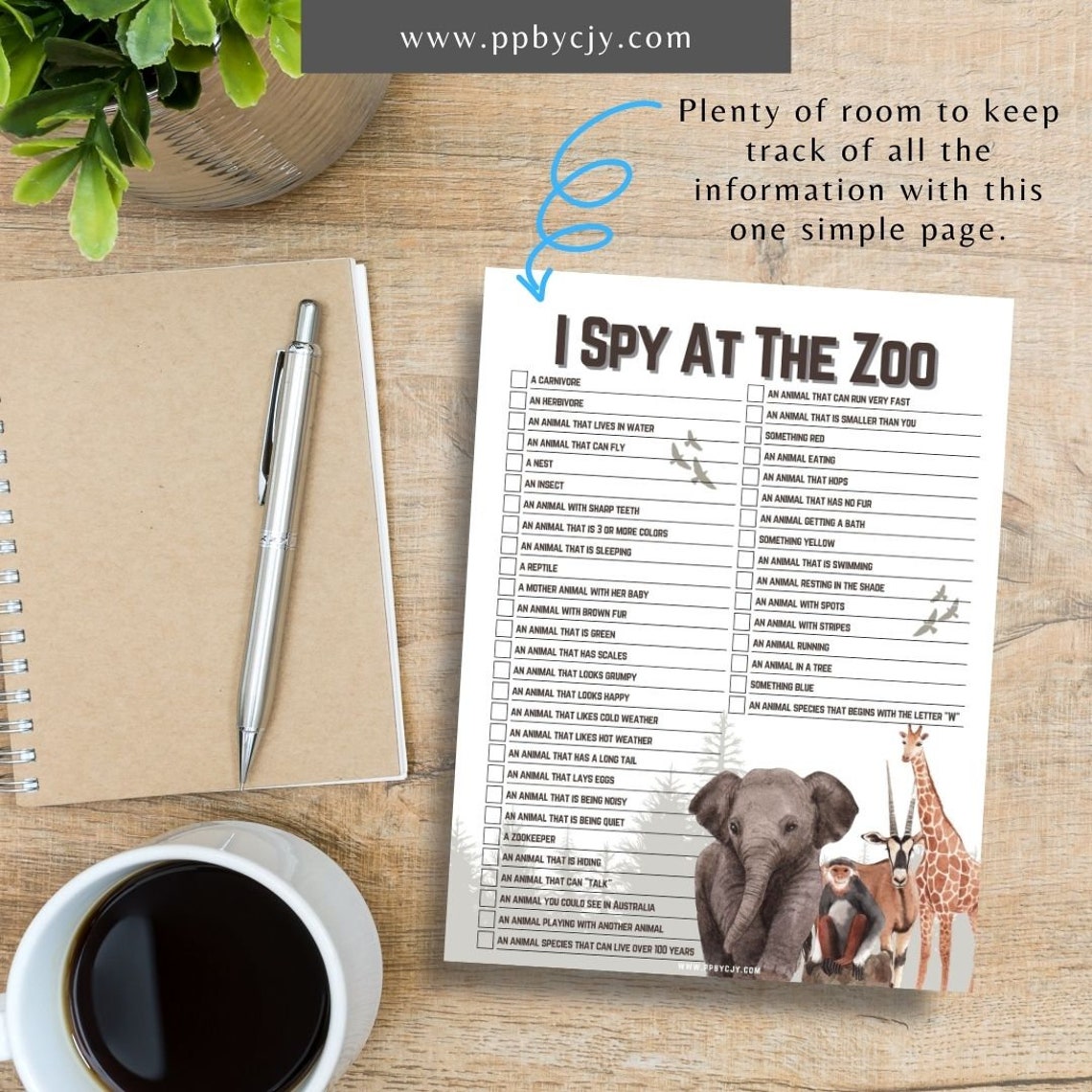 Zoo Adventure Scavenger Hunt for Kids Wildlife Exploration Game ...