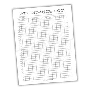 Homeschool Attendance Log Printable Template | Instant Digital Download | Daily & Weekly Attendance Tracker | Homeschool Record-Keeping