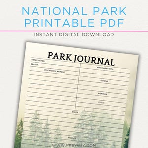 Nationalparks Zeitschrift | Reisetagebuch | Bucket List und Memory Tracker | Outdoor Abenteuer Planer | Sofortiger digitaler Download