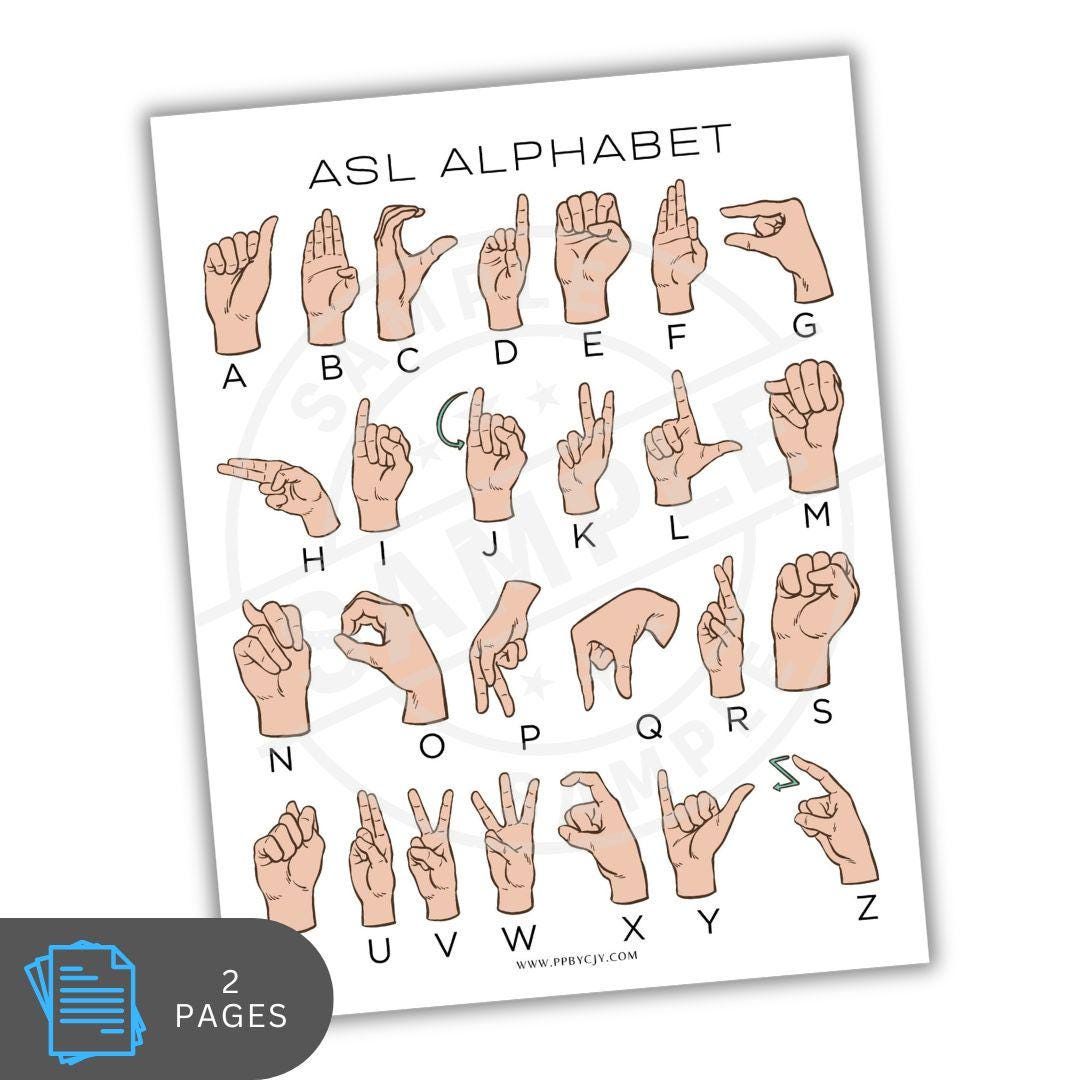 ASL Alphabet Sheet | American Sign Language Chart | ASL Hand Signs A-Z ...