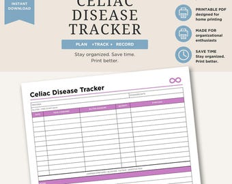Celiac Disease Tracker | Gluten Exposure & Symptom Log (Digital Download)
