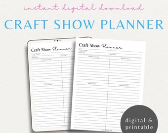 Craft Show Planner | Craft Business Planner | Craft Project Plan | Craft Fair Organizer | Product Planner | Craft Order Form