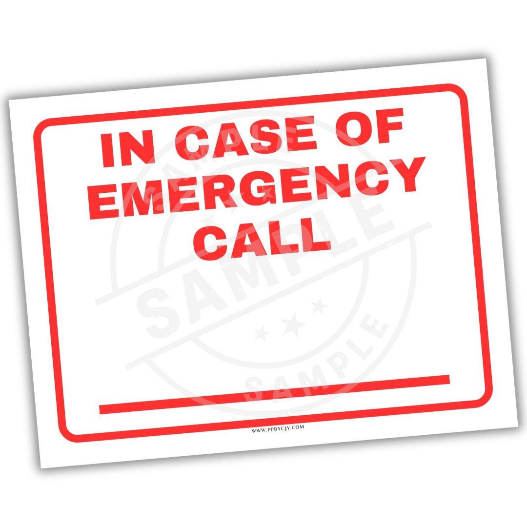Contact Info Sign Example Emergency Contact Information Sign | Safety Preparedness Poster (PDF ...