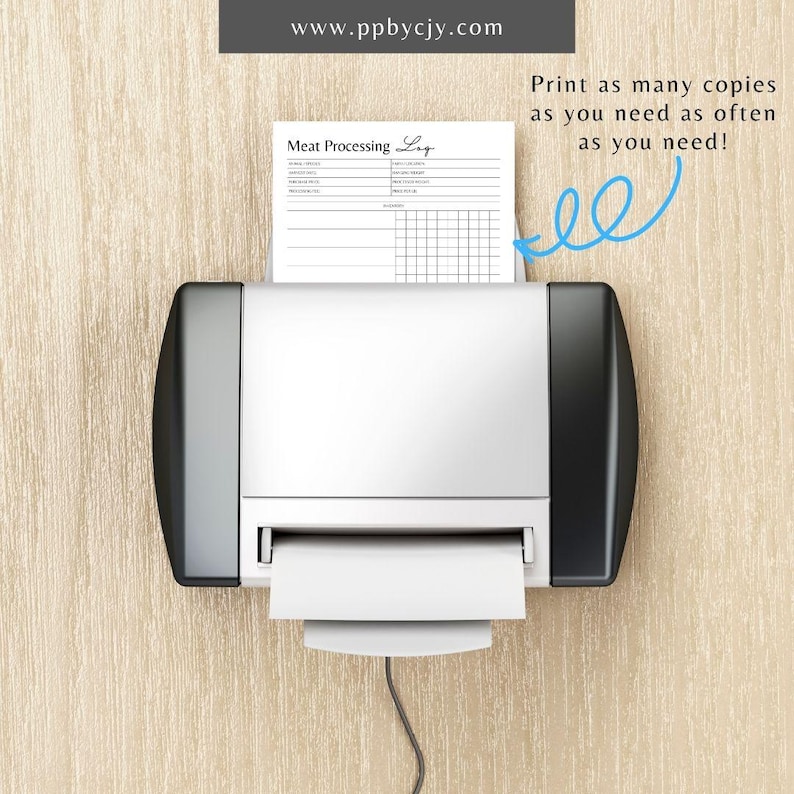 Meat Processing Tracker Printable Template | Instant Digital Download ...