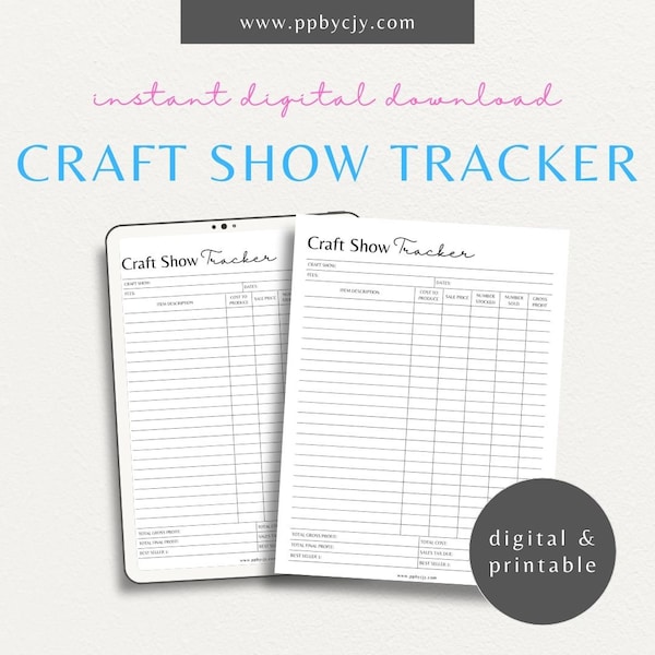 Craft Show Tracker | Craft Business Planner | Craft Project Plan | Craft Fair Organizer | Product Planner | Craft Order Form