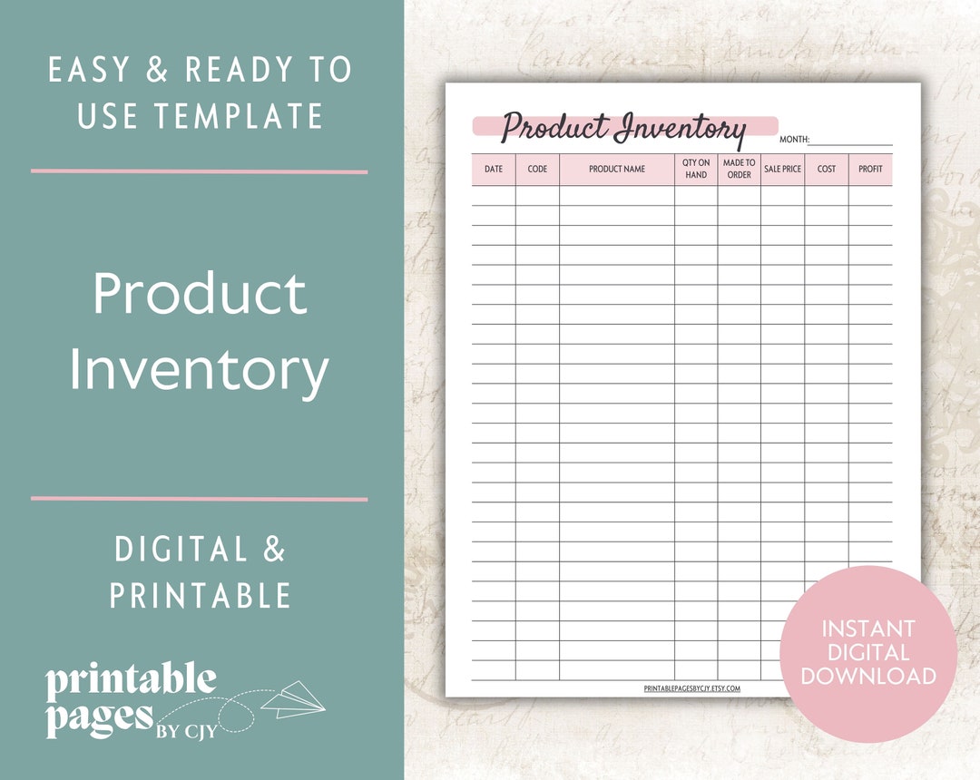 Product Inventory Small Business Inventory List Printable Inventory Tracker Inventory Management ...