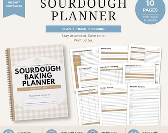 Zuurdesembakplanner | Bundel met 10 pagina's broodfermentatie en startblokken (digitale download)