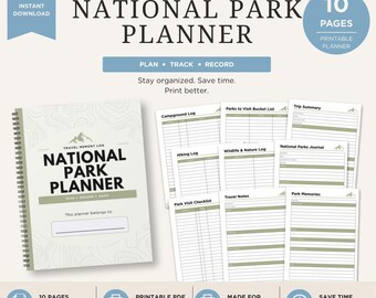 Nationalparks Zeitschrift | 10-seitiges Travel Memory Log Bundle (Digitaler Download)