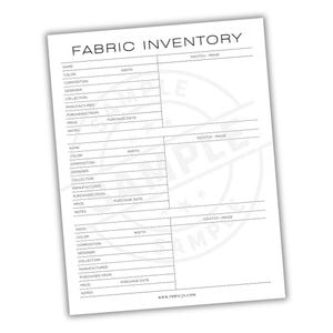 Fabric Stash Inventory Sheet | Sewing Project Textile Supplies Log | Quilting Fabric Stock Organizer | Craft Material Management Page