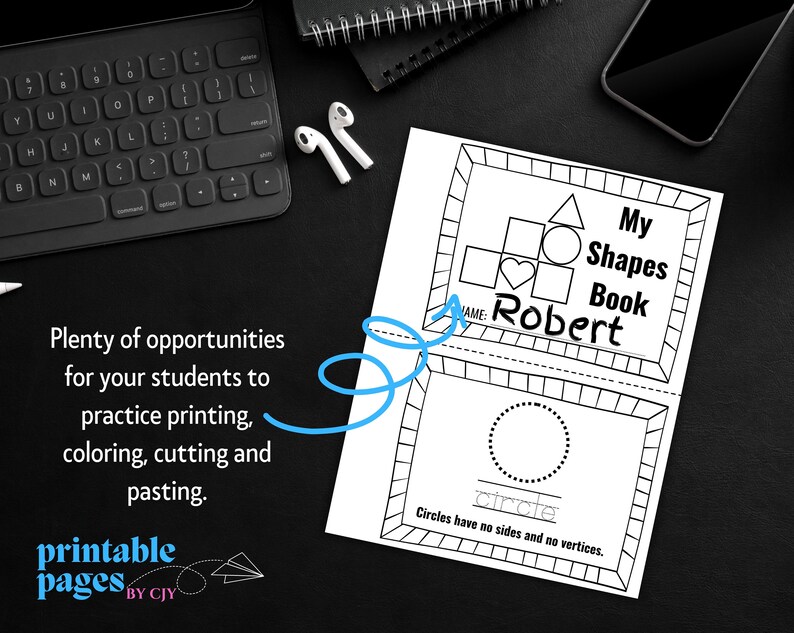 Learning Shapes Staple Book Basic Shapes Printable Learning Resource