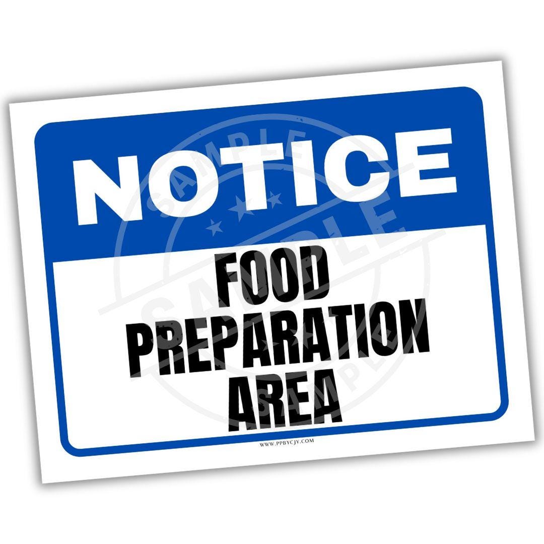 Table Prep. Sign Notice Food Preparation Area Sign Printable | Kitchen Safety Poster PDF ...