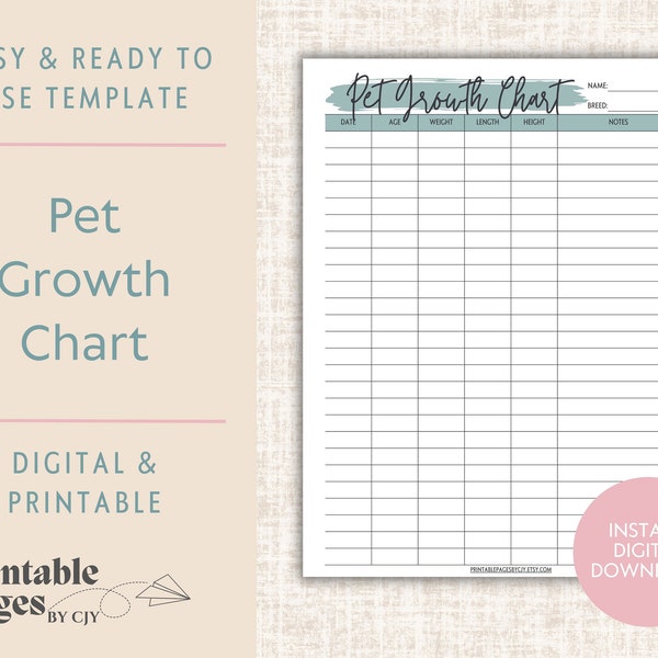 Kitten Weight Tracking Chart - Etsy