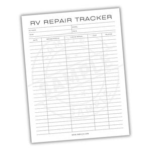RV Repair Tracker | Motorhome Maintenance Log | Camper Van Repair Logbook | Travel Trailer Service Checklist | Motorcoach Service Log