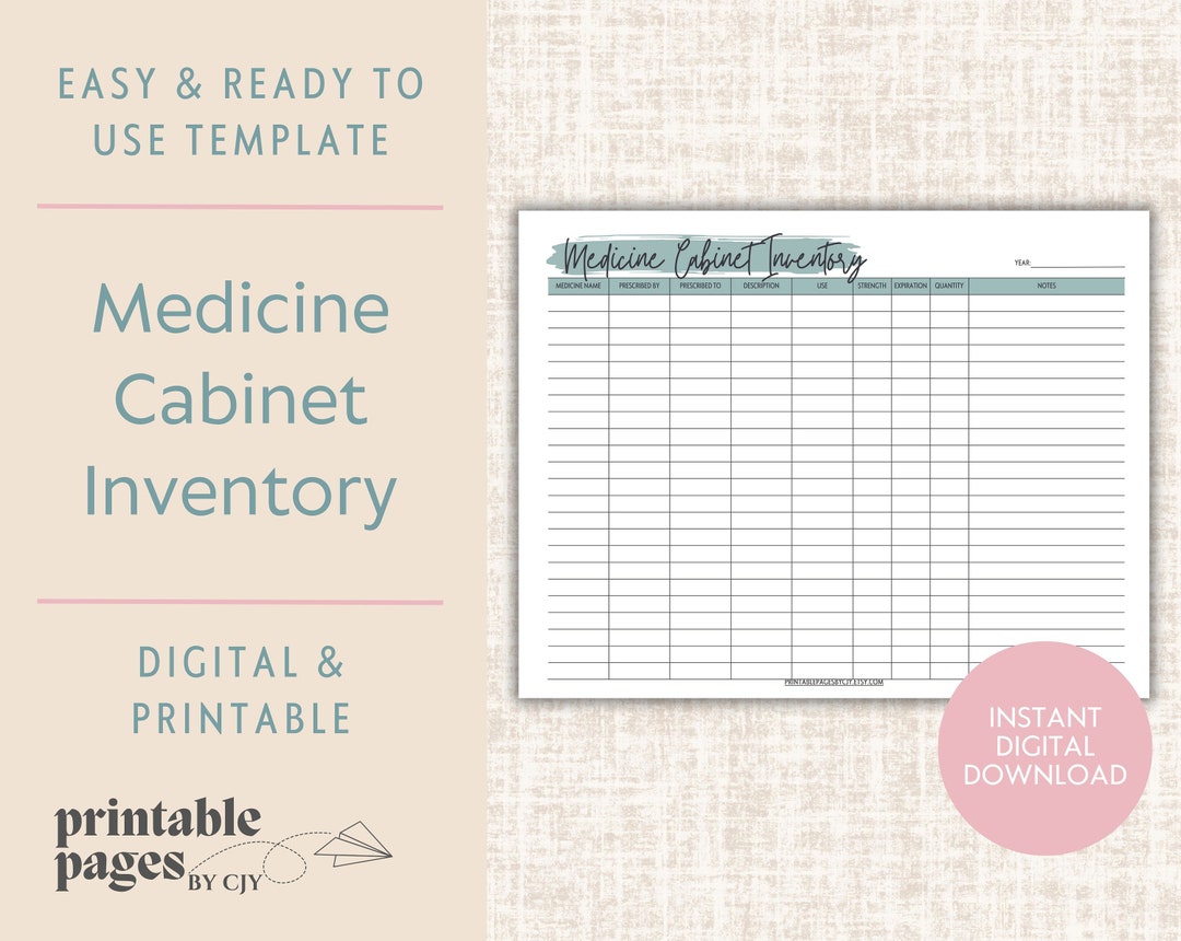 Medicine Inventory Medication Inventory Medical Etsy