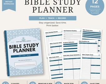 Bible Study Planner | 16 Page Scripture Notes Bundle | Christian Devotional Planner (Digital Download)
