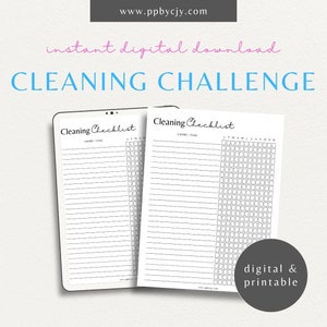 Maandelijkse schoonmaakchecklist | Jaarlijkse huishoudelijke takenplanner | Routineschema huisreiniging | Sjabloon huishoudschema