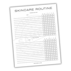 Huidverzorgingsroutinetracker | Dagelijkse schoonheidsroutineplanner | Controlelogboek huidverzorgingsschema | Gezichtsverzorging Huidverzorgingsschemaplanner
