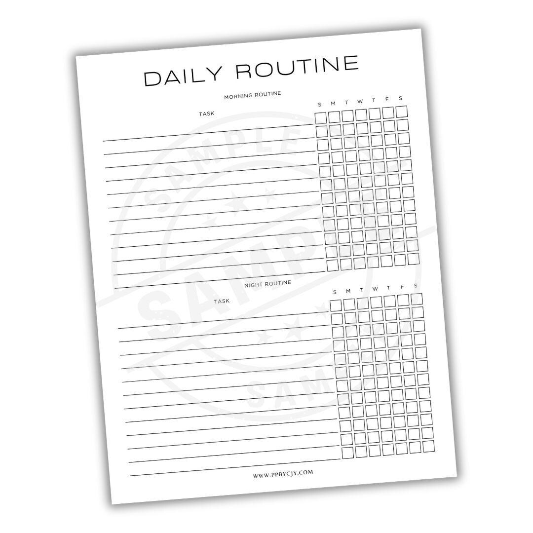 Daily Routine Printable Template | Instant Digital Download | Daily ...