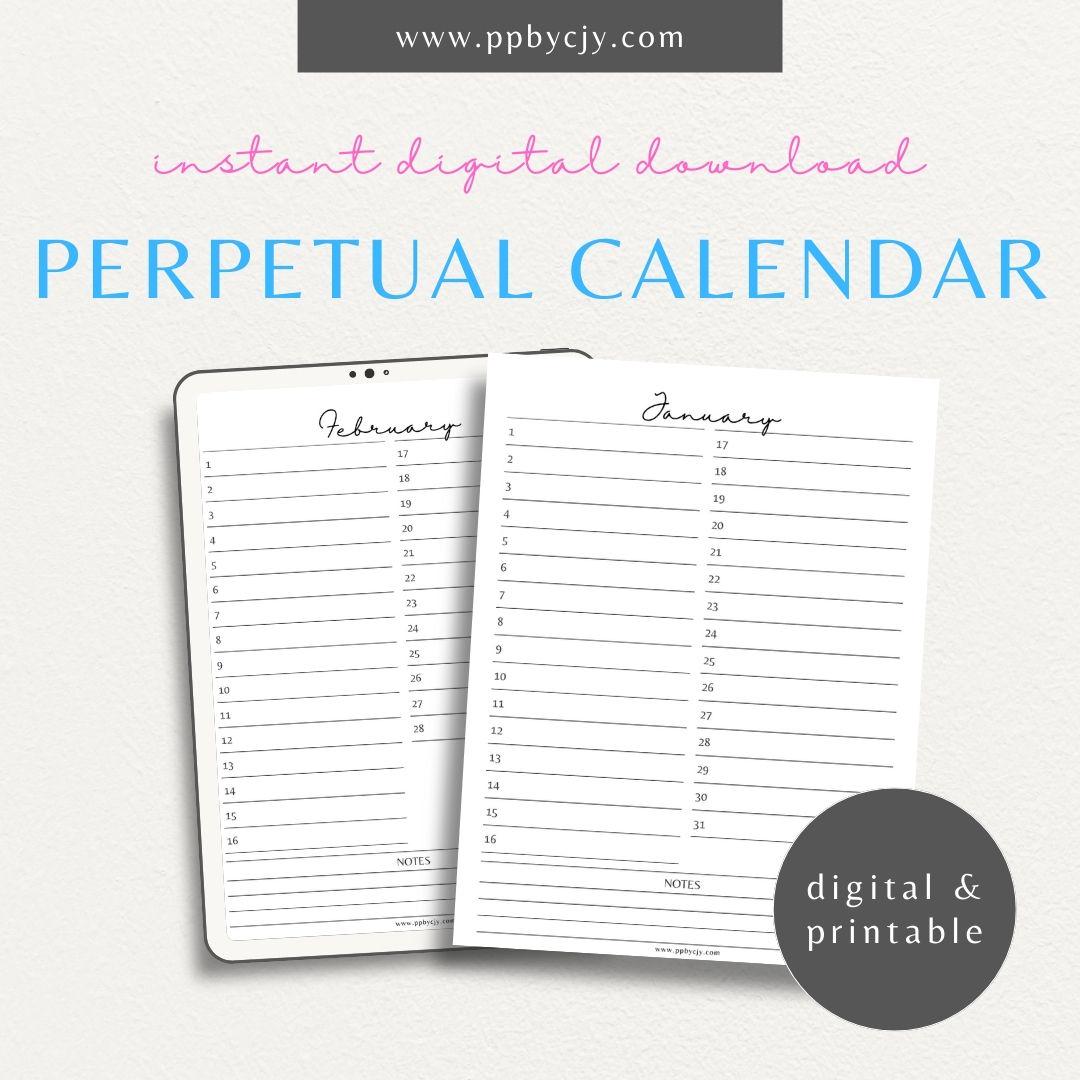 Round Perpetual Monthly Calendar Template - Etsy round-perpetual-monthly-calendar-template-etsy