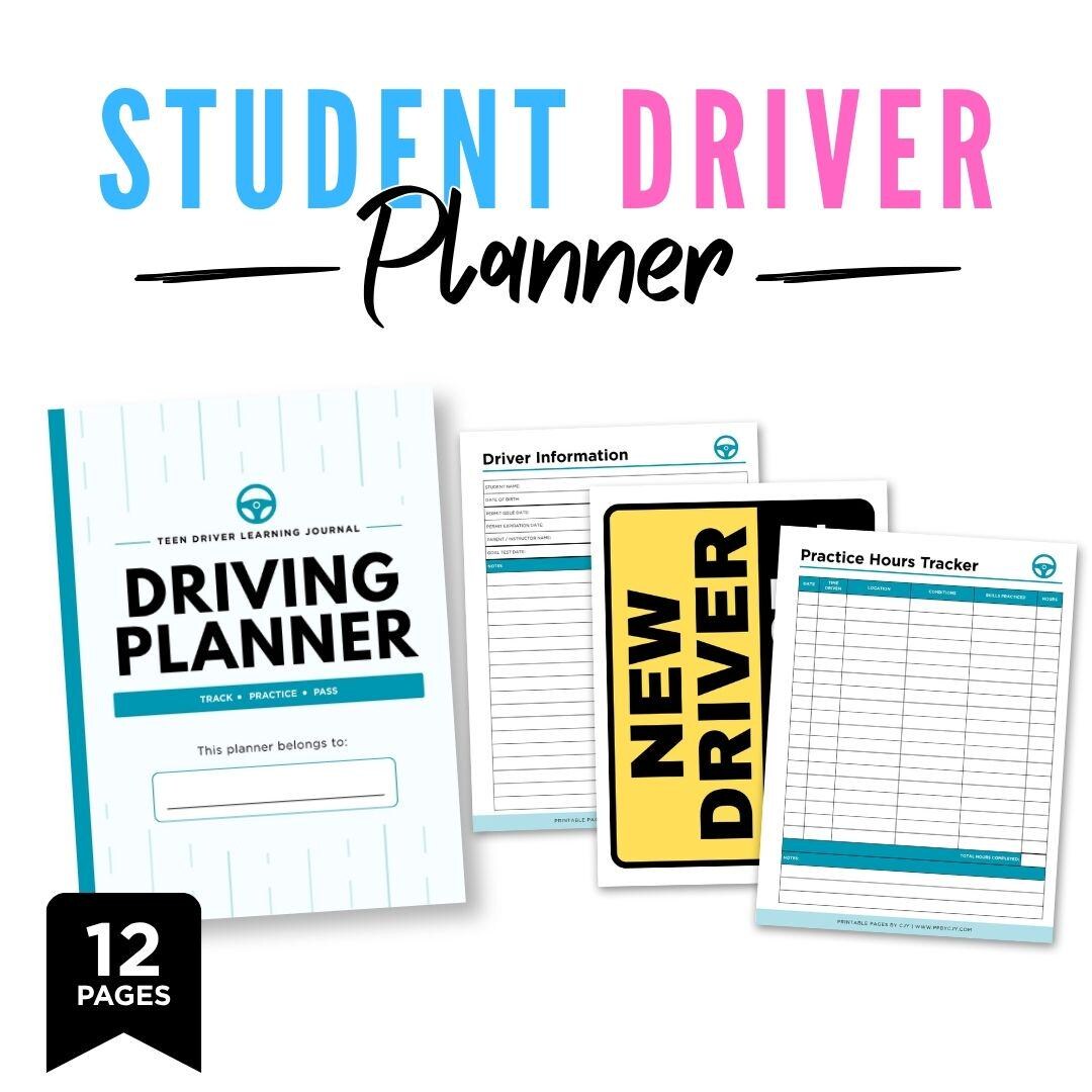 Student Driving Planner - 12 Page Teen Driver Learning Bundle (digital ...
