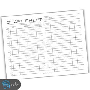 Fantasy Football Draft Sheet Bundle | Digital Download | Comprehensive Draft Planner | Team Strategy Sheets | Fantasy Football Organizer