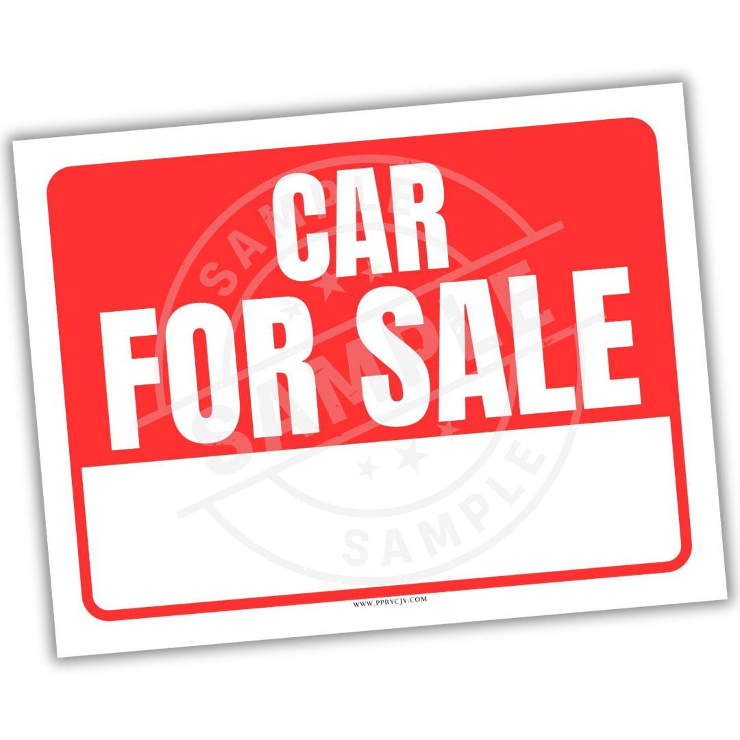 Car for Sale Sign Printable PDF | Vehicle Window Sign With Phone Number ...