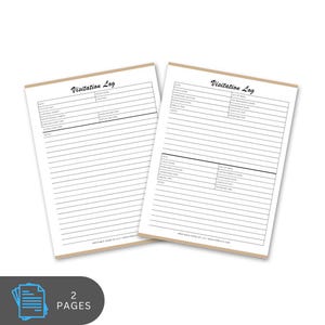 Supervised Visitation Log | Child Custody Court Record Printable