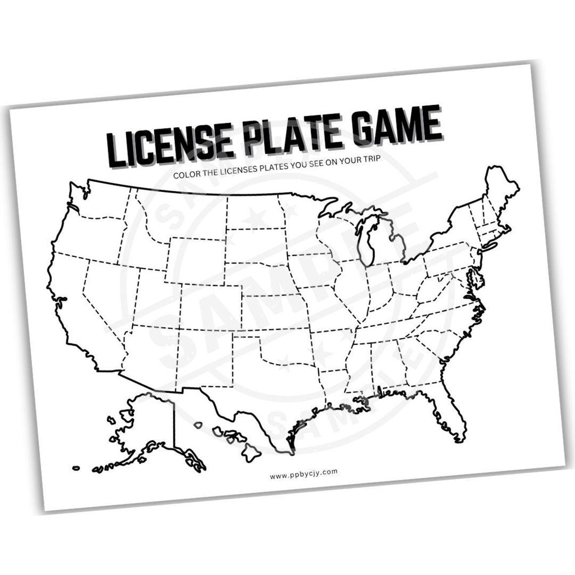 License Plate Game Printable Template | Fun Road Trip Activity | Car ...