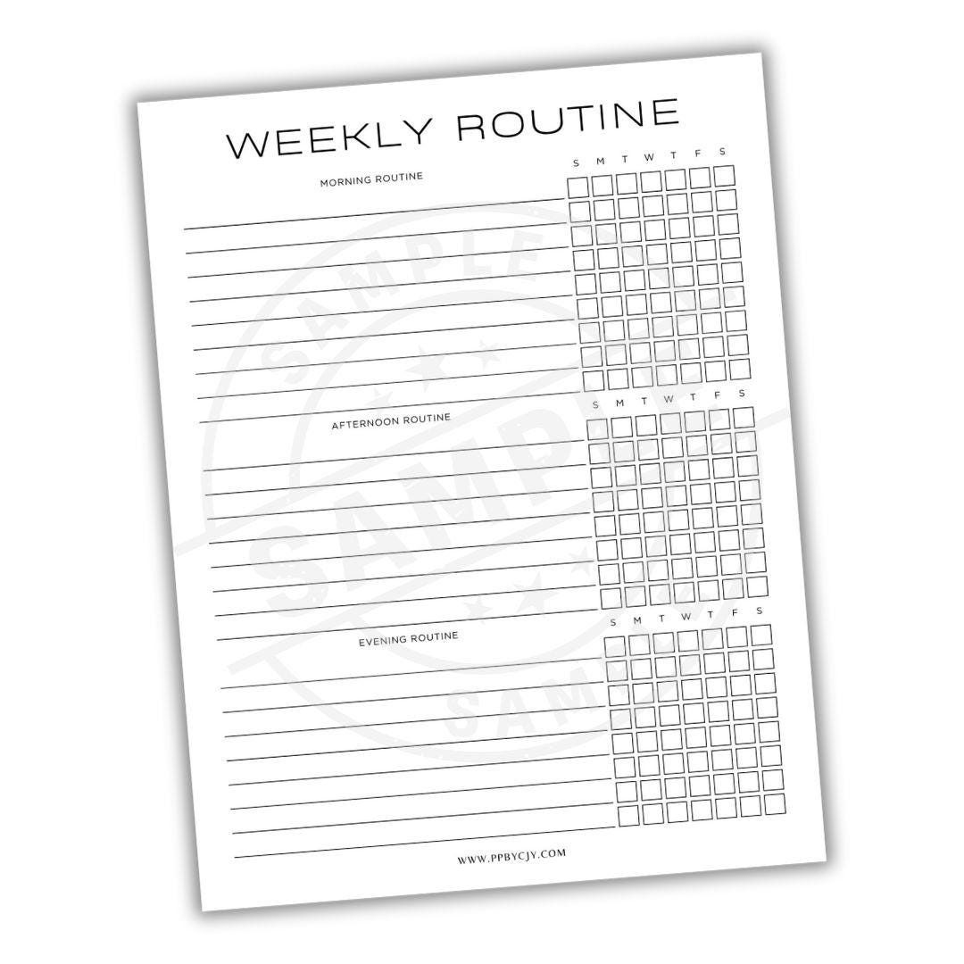 Weekly Routine Scheduler | Weekly to Do Agenda | Weekly Calendar ...
