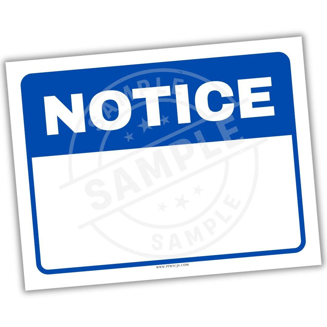 Blank Notice Sign Printable | Custom Message Template | Office ...