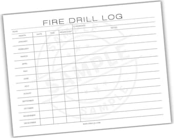 Fire Drill Log Printable Template | Digital Download | Safety Drill Tracker | Emergency Preparedness Record | Fire Drill Documentation