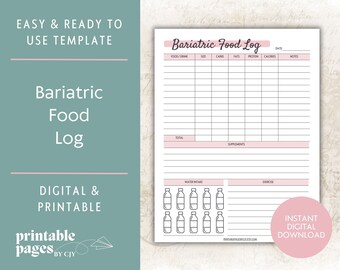 Printable Bariatric Planner Gastric Sleeve Tracker Bariatric - Etsy