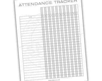 Classroom Attendance Tracker Sheet | Daily School Attendance Record | Employee Meeting Attendance Register | Church Workshop Attendance Log