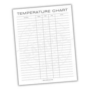 Sublimation Heat Press Temperature Chart | Heat Transfer Reference Guide | Sublimation Experimentation Log | Heat Press Settings Organizer