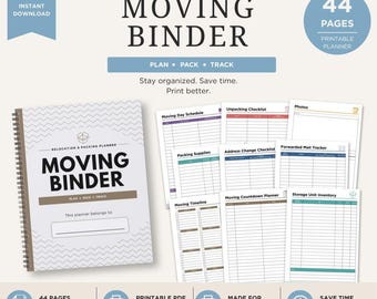 Moving Binder | 44 Page Home Relocation & Packing Planner (Digital Download)