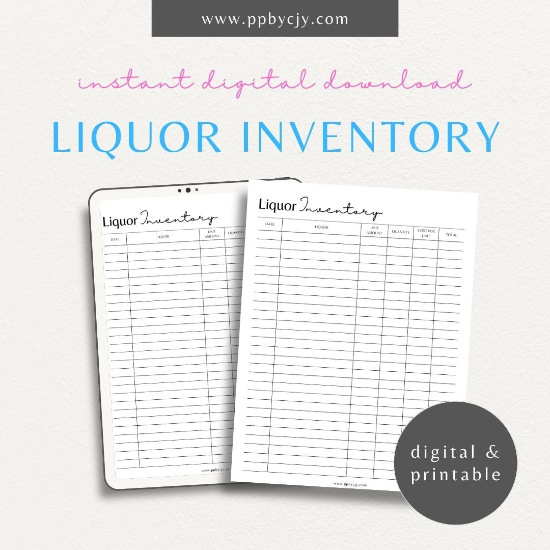 Liquor Bar Inventory Control Sheet | Restaurant Alcohol Drink Spirits Stock Tracker | Bar Cocktail Beverage Supply Management Log - Etsy liquor-bar-inventory-control-sheet-restaurant-alcohol-drink-spirits-stock-tracker-bar-cocktail-beverage-supply-management-log-etsy