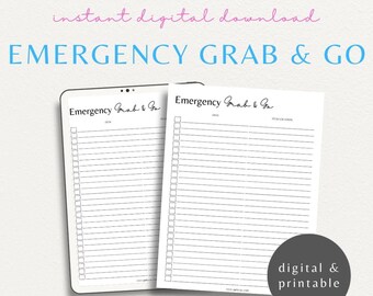 Emergency Binder Grab And Go Disaster Readiness Printable Template | Minimalist Family What If Natural Disaster Home Emergency Management